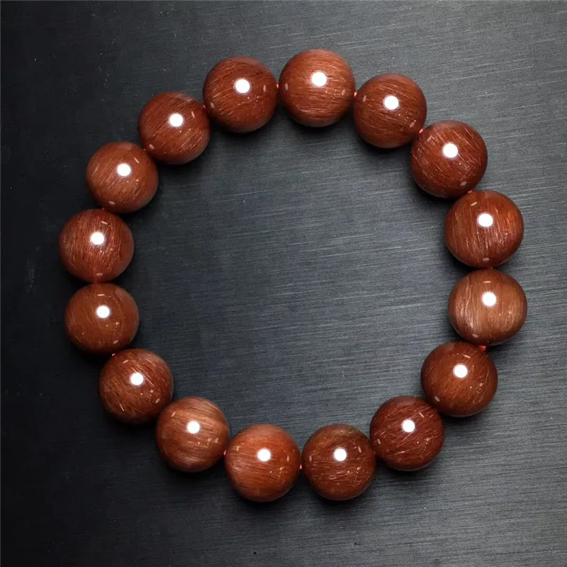 

13.5mm Natural Red Hair Rutilated Quartz Bracelet Women Men Business Gift Active Energy Stone Round Beads Crsytal Bracelet AAAAA