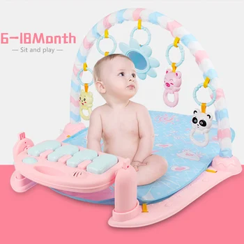 

1 Pcs Children Kids Fitness Rack Piano Play Mat Gym Music with Lights Early Education S7JN