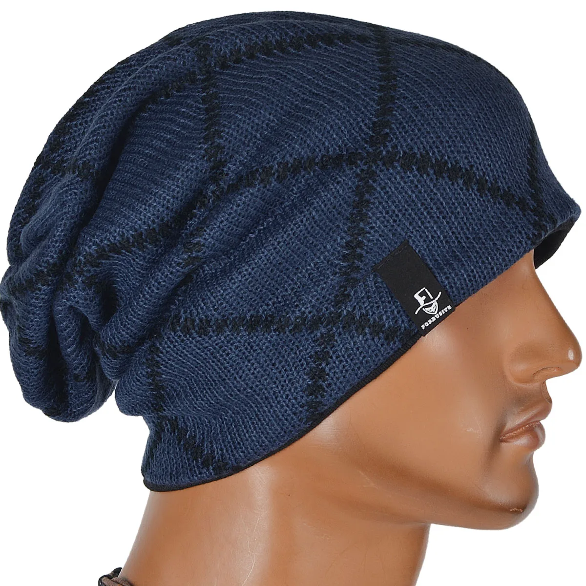 FORBUSITE Men Slouch Oversized Long Knit Beanie Cap For Winter Summer