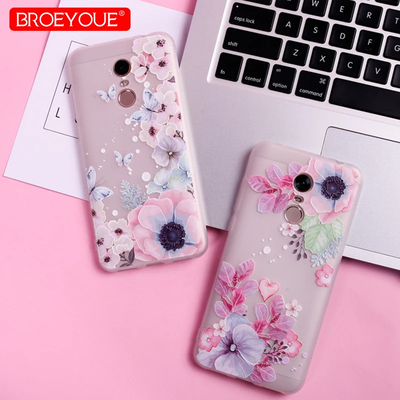 

BROEYOUE Case For Xiaomi Redmi Note 4 4X 32 64GB 5A Prime note 5 pro Soft TPU Floral Cases For Redmi Y1 Lite note Global Version