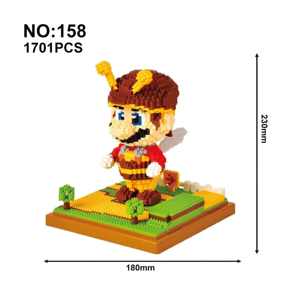 Model Building Blocks Mario Bros Yoshi Series Cartoon juguetes Anime Figures Assembled Mini Brick Educational Toys For Children