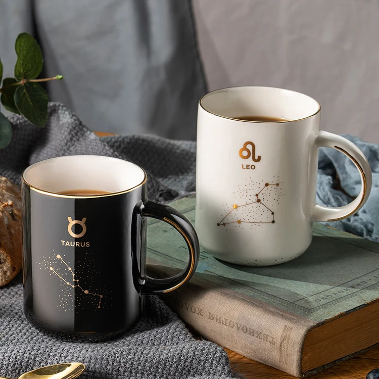 

12 Constellation Creative Ceramic Mugs,Stylish Coffee Cup Large Capacity Milk Drink Teacup Couple teacup