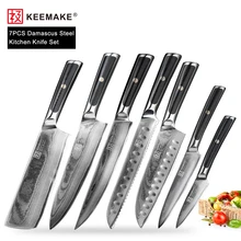 KEEMAKE дамасский шеф повар сантоку универсальный нож для нарезки