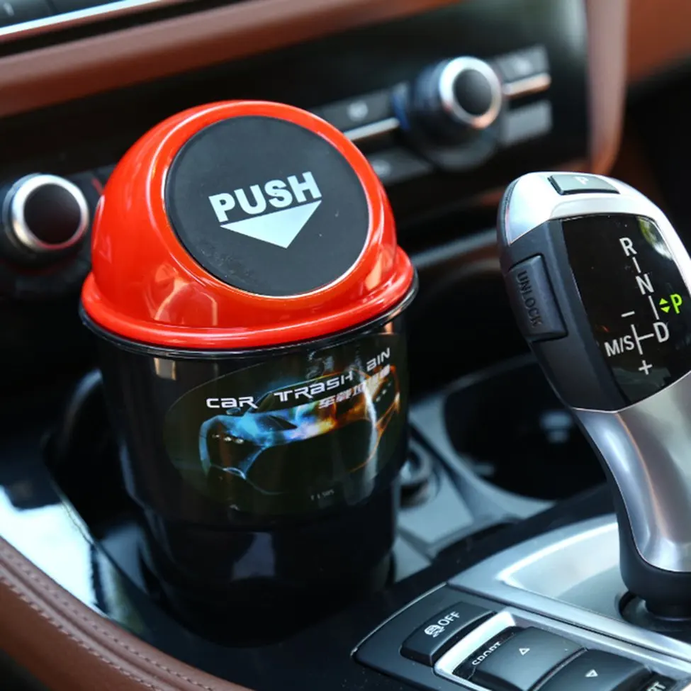 

Car Interior Organizer Mini Trash Bin Auto Rubbish Dustbin Can Red/Yellow/Blue/Black/Grey Auto Garbage Dust Case Box Hot
