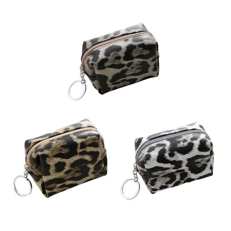 

Leopard Pattern Purse Zipper Wallet Coin Bag Key Holder Pouch Earphone Organizer