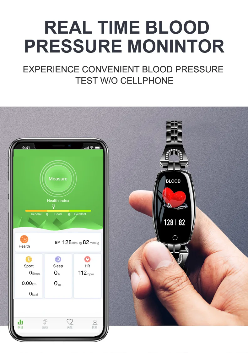H8 Смарт-часы для женщин водонепроницаемый мониторинг сердечного ритма Bluetooth для Android IOS фитнес-Браслет Smartwatch Прямая поставка