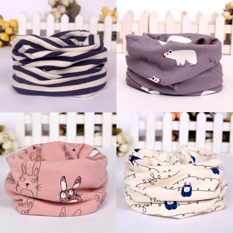 new winter cartoon baby scarf bunny strip berry bear dots kids o ring collars boy's girl's neck wear scarves wraps accessories