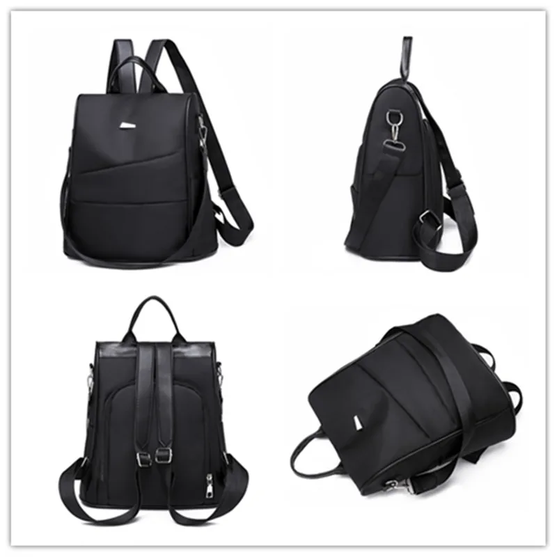 Vfemage مكافحة سرقة حقيبة المرأة متعددة الوظائف على ظهره الإناث أكسفورد Bagpack الحقائب المدرسية للفتيات Daypack كيس من دوس mochila