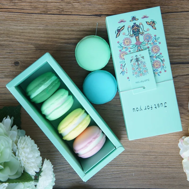 

elegant blue totem style Macaron Chocolate Paper Box valentine's day Christmas Birthday Party candy Packaging