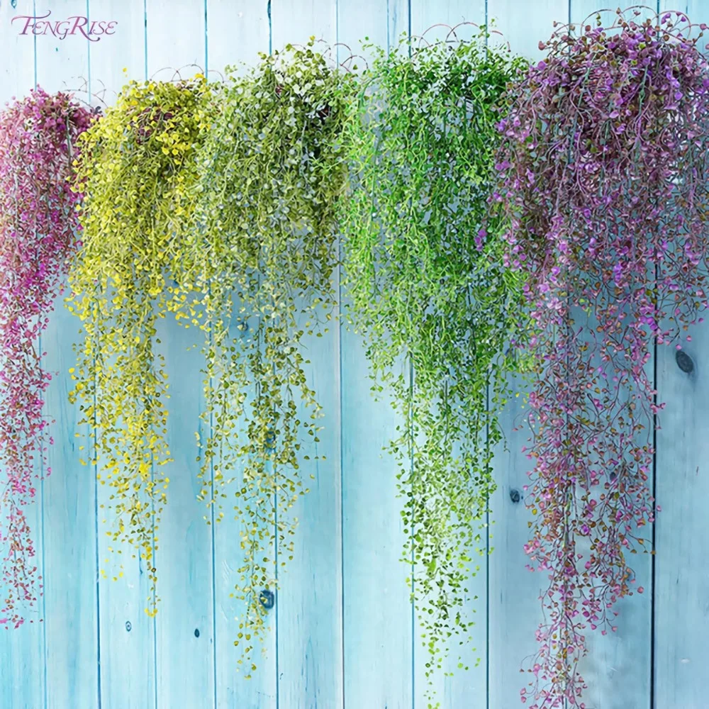 

FENGRISE 80cm 1pcs Artificial Flowers Vine Ivy Leaf Fake Plant Artificial Plants Green Garland Home Wedding Party Decoration
