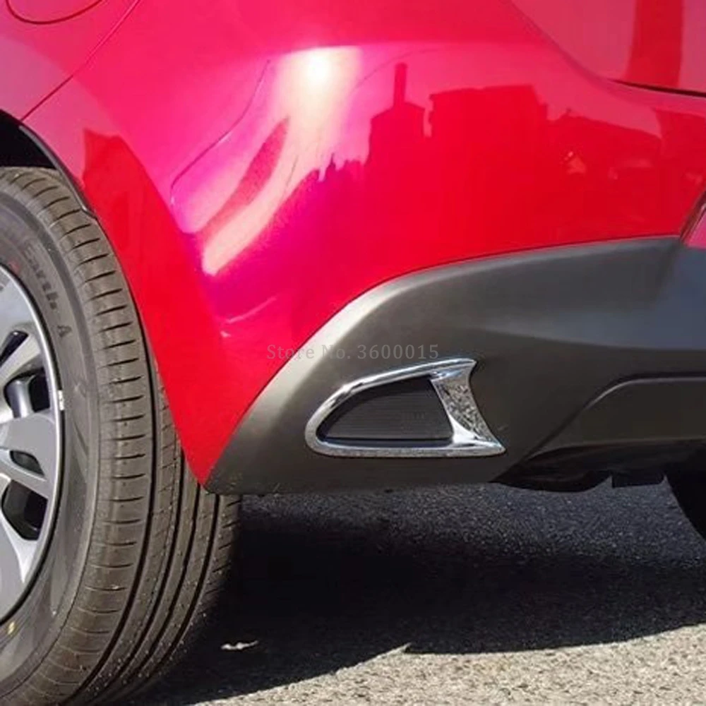 

For Mazda 2 DEMIO DJ Hatchback 2014-2018 Car Styling Parts Rear Foglight Lamp Covers Chrome Molding Trim Exterior Accessories
