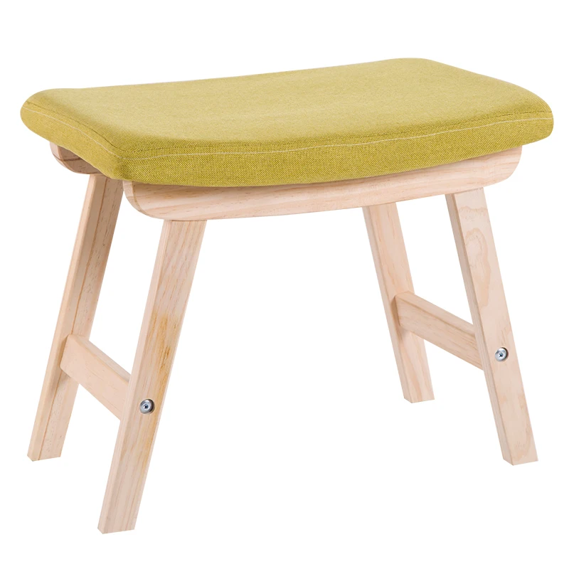 

Solid Wood Stool Living Room Simple Creative Small Bench Home Adult Wear Shoes Stool Sofa Change Shoes Stool Fabric Stool