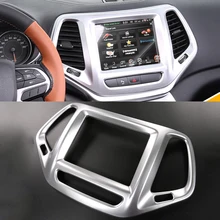 2016 Car Styling ABS Navigation Panel Sequins Interior dashboard decorative frame Cover For Jeep Cherokee Modification Part