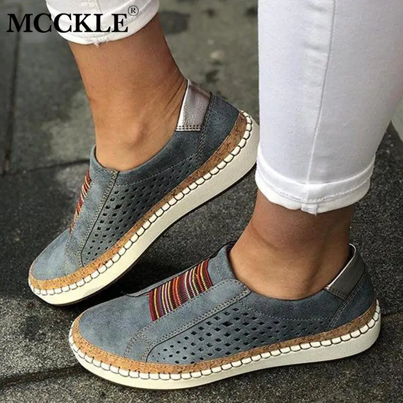 

2019 New Women Slip On Hollow Out Ladies Breathable Loafers Casual Vulcanized Sewing Female Fashion Comfort Flat Shoes
