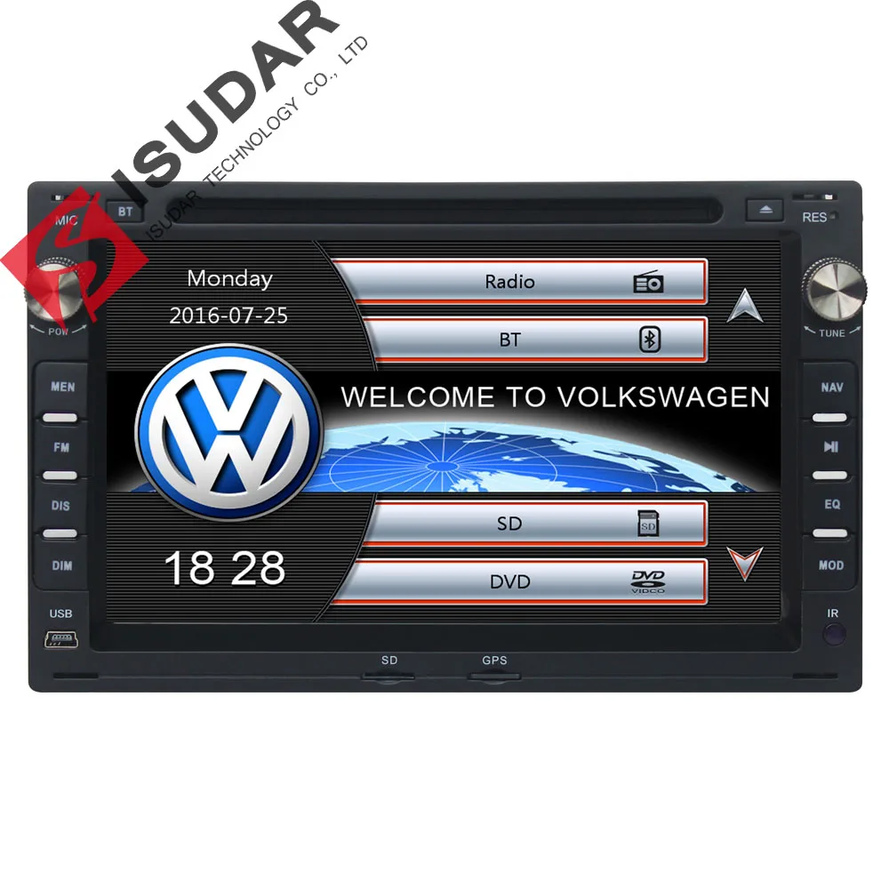Isudar سيارة مشغل وسائط متعددة GPS 2 الدين 7 بوصة لشركة فولكس فاجن/فولكس واجن/باسات/B5/MK5/جولف /بولو/الناقل راديو fm BT 1080 P بود خريطة