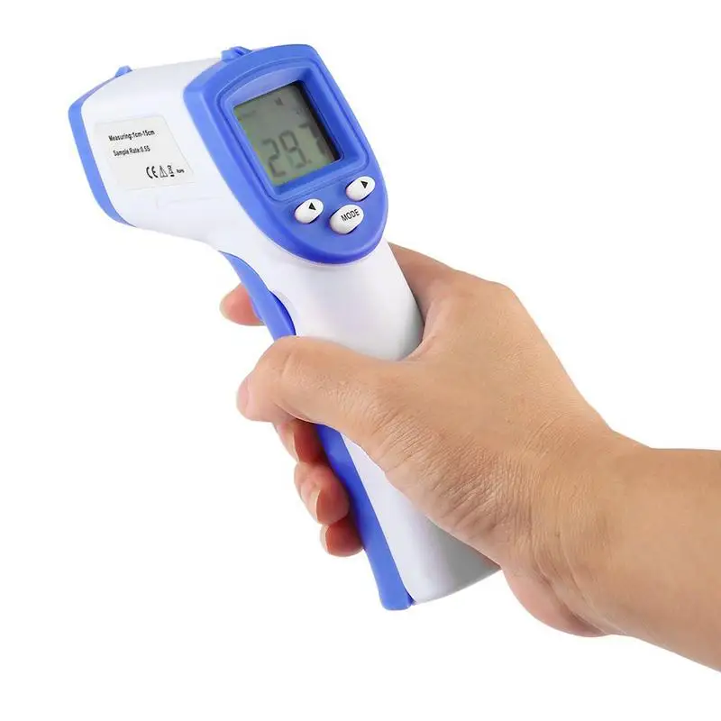 Бесконтактный инфракрасный термометр Высокая точность мгновенное чтение ЖК дисплей Детский Электронный термометр - Цвет: Blue