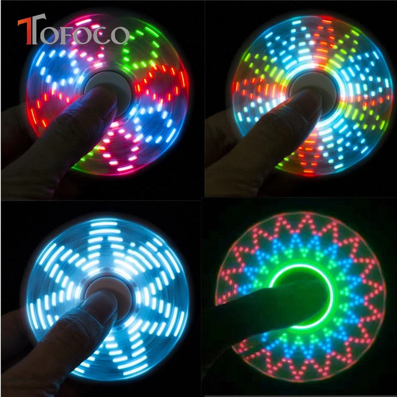 TOFOCO New Light Fidget Spinner Led Stress Hand Spinners Glow In The
