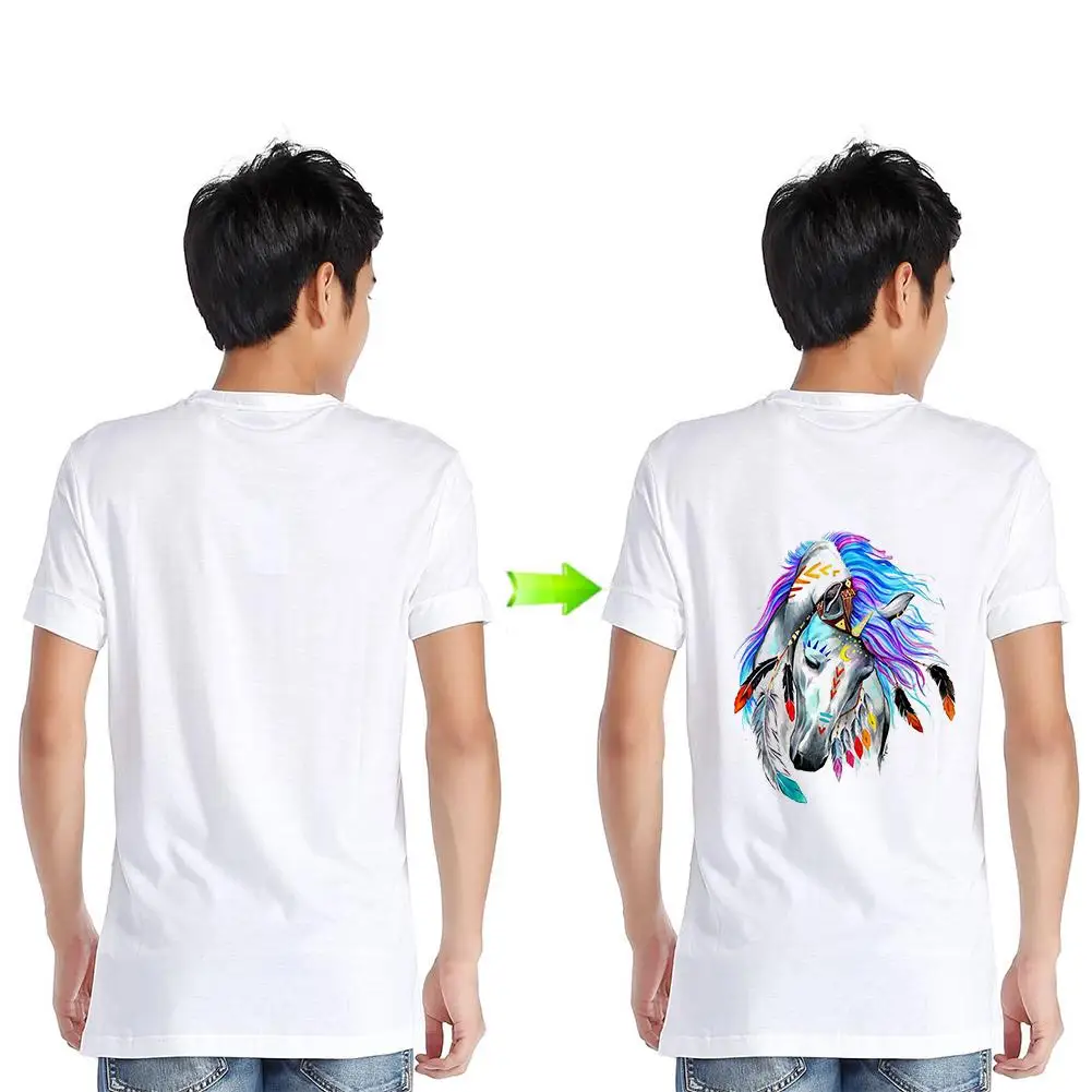 Clothes Print Process Sticker Couple T-shirt Clothing Stickers Cap Shirt Heat Transfer Printing DIY Clothes Stickers Pyrograph