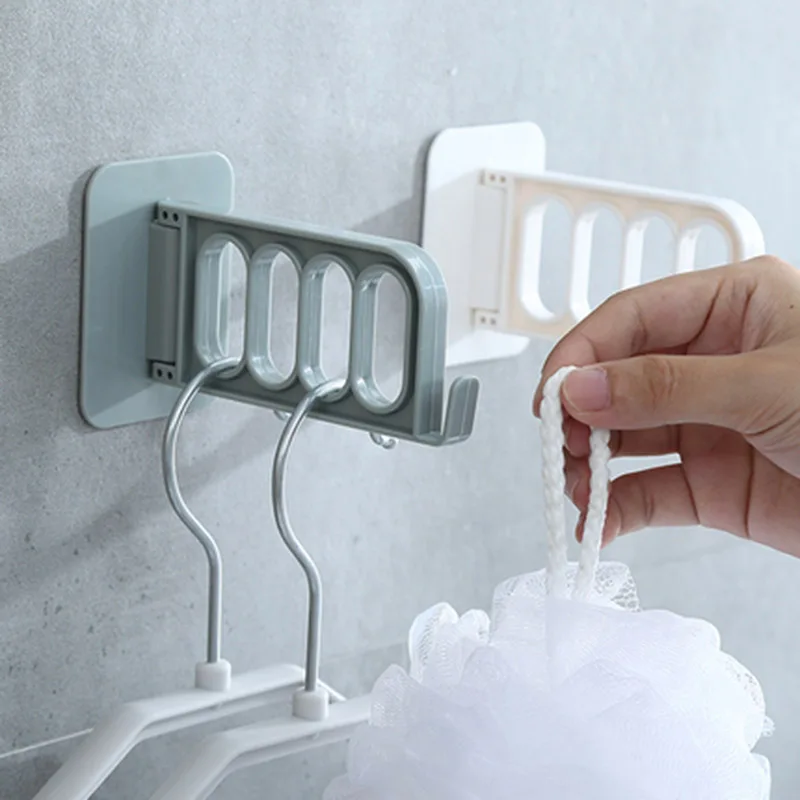 

Strength Traceless Plastic Viscose Hanger Hook Wall Hanging Garment Receptacle Rack Multi function free Punch Adhesive