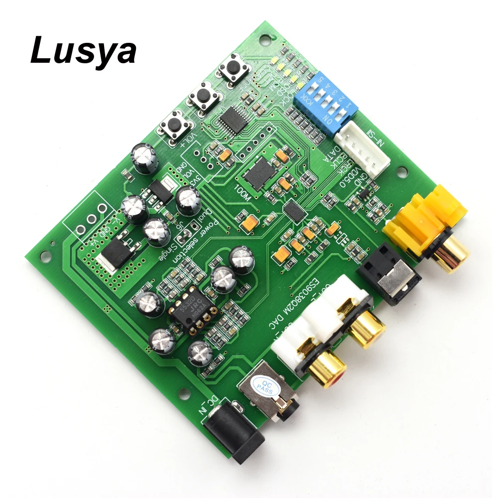 ES9038Q2M I2S IIS DSD DOP коаксиальное волокно SPDIF цифровой аудио DAC декодер плата поддержка