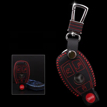 

Brand New High quality Genuine Leather Remote Control Car Key Case wallet Bag Cover For Mercedes-Benz B200/C180/E260/LR GLK300