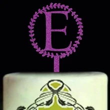 Письмо монограмма свадебный торт Топпер, начальная свадьба торт Топпер, пользовательское украшение для именинного торта, блеск торт Топпер для свадьбы