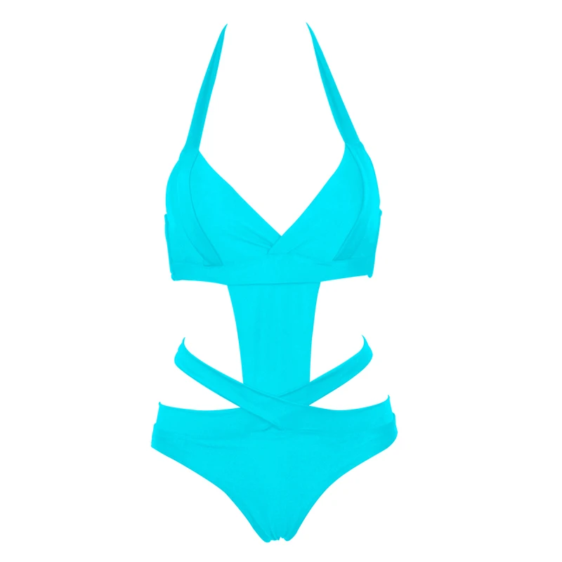 

KINGTUT NEWEST Sexy One Piece Swimsuit Women Plus Size Swimwear Bandage Monokini Swimsuit Bathing Suit Swim Wear Black White