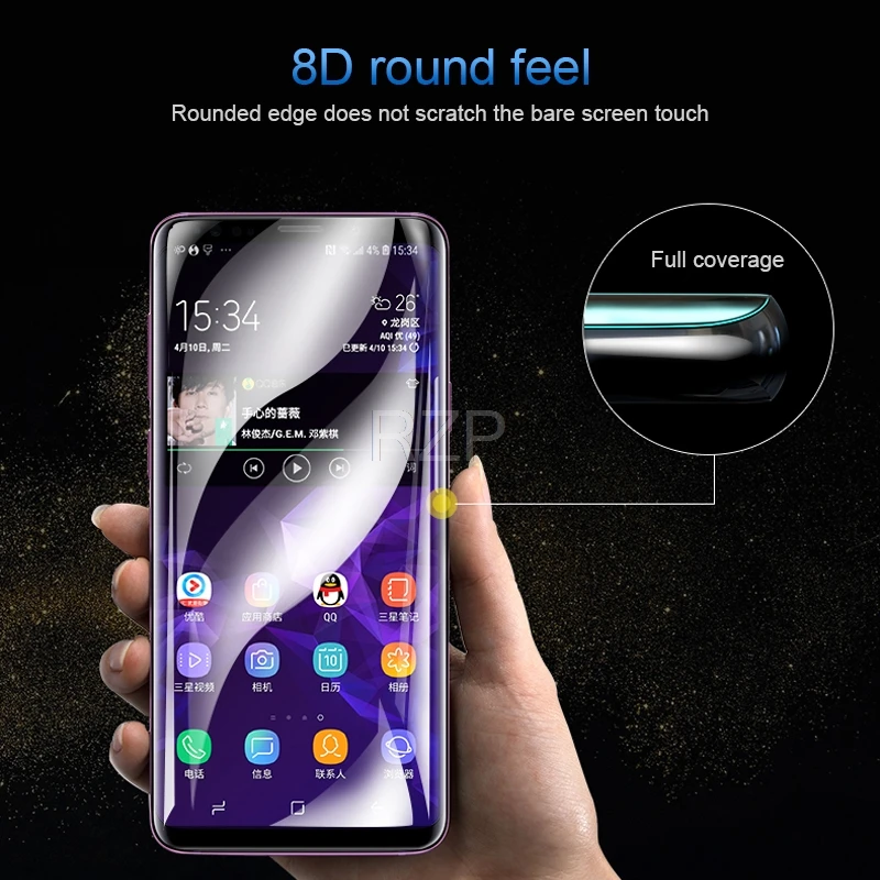 Полная защита экрана RZP для Samsung Galaxy S10 S8 S9 Plus S7 S10e Note 8 9 10 мягкая 3D пленка (не