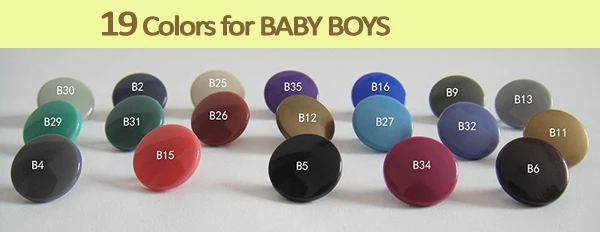 190 компл./лот KAM 12,4 мм пластиковые нейлоновые 19 цветов защелки 4-часть пуговицами для маленьких мальчиков детская одежда T-5-006