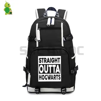 

Straight Outta Hogwarts Backpack Fashion School Bags Laptop Backpack for Teenage Students Women Men Casual Travel Rucksack