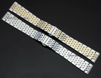 

14 16 17 18 19 20 21 22 23 24mm Silver Two Tone Gold Solid Stainless Steel Bracelet Watch Band For Rolex Tissot Omega Tag Heuer