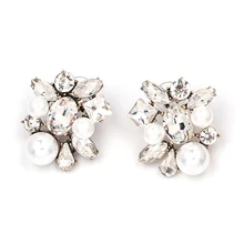 

Crystal pearl stud earrings Oorbellen 2018 fashion women earrings cute aesthetic tiffan jewelry korean style women accessories