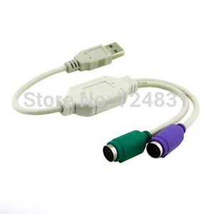 

CY Dual PS2 PS/2 MINI DIN 6pin to USB 2.0 Adapter Converter Cable for PC Laptop Keyboard Mouse