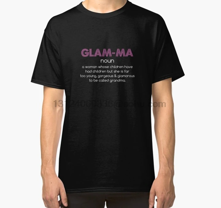 Мужская футболка с коротким рукавом Glamma Definition Far Too Pretty To Be Called Grandma Classic круглым