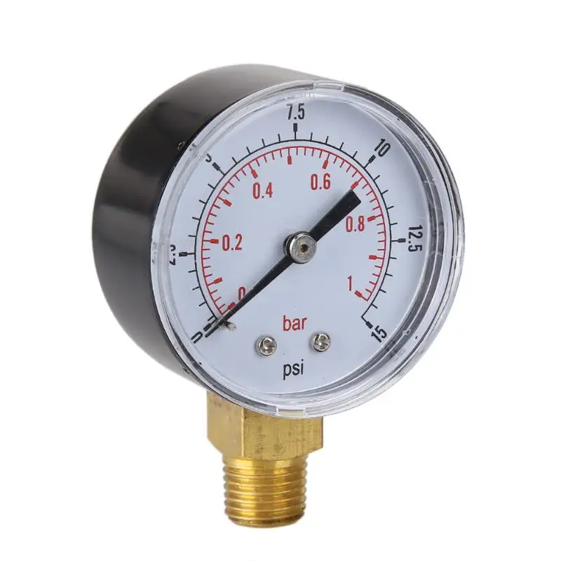 Новый манометр 50 мм 0/15 PSI 0/1 бар измерительный прибор для компрессора