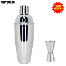 550/750 мл Нержавеющая сталь шейкер набор шейкер для коктейлей комплект снег грамм чашки Барные инструменты с 15/30 мл, мерный стакан