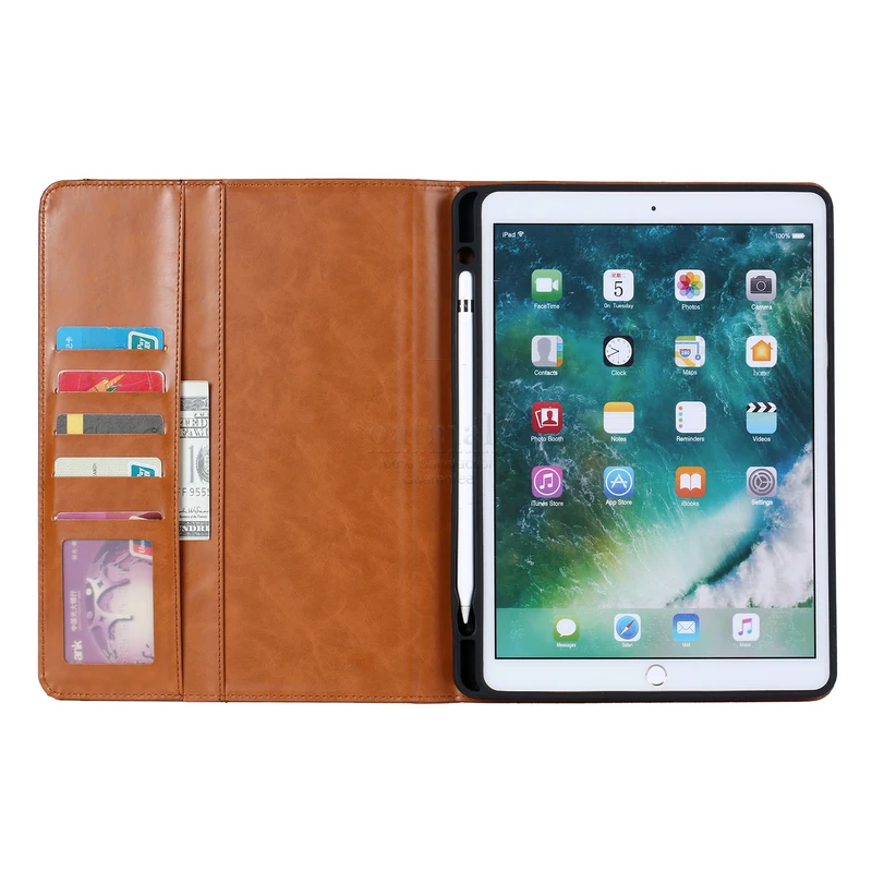 Роскошный винтажный замшевый кожаный смарт чехол для iPad 6 го поколения Air 2