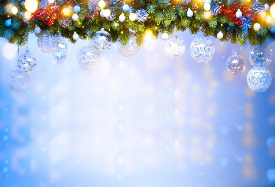

Laeacco Christmas Gift Pine Bulb Ball Light Boekh Baby Portrait Photo Backgrounds Photography Backdrops Photocall Photo Studio