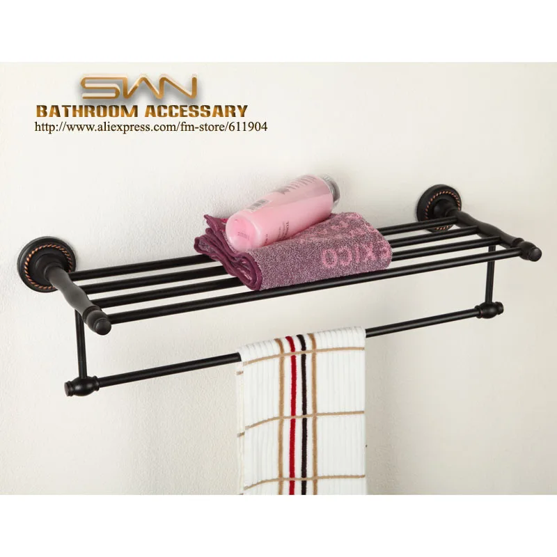 Oil Rubbed Bronze ORB Bathroom Hardware Bath Towel Rack Shelf With