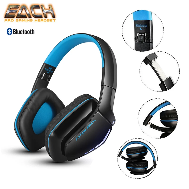 KOTION EACH Earphones Wireless Bluetooth Headset Sport Stereo Headphone For Phone Wireless Gaming Headset Bass HIFI Microphone