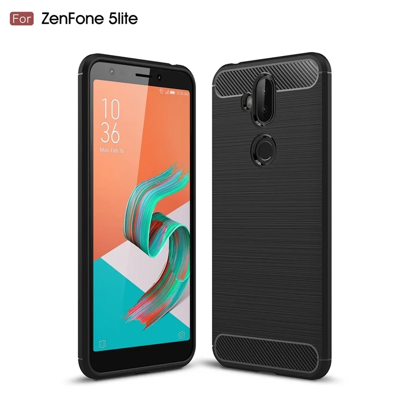 Для ASUS Zenfone 5 Lite/5 Lite чехол из углеродного волокна Тонкий Прочный противоударный