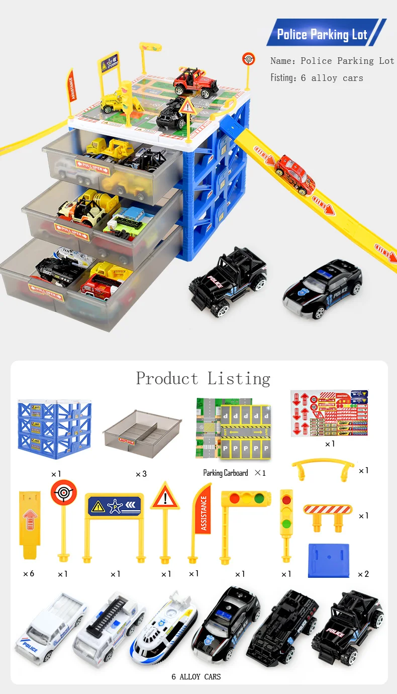 Мини-парковка 6 шт. коробка для хранения автомобилей детские автомобильные игрушки DIY дорожные знаки модель автомобиля слот игрушки навес для автомобиля гараж игрушки подарок