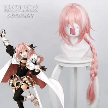 

New Arrival Game Fate Apocryph Astolfo Cosplay Wigs 75cm Pink Heat Resistant Synthetic Hair Perucas Cosplay Wig With Wig Cap