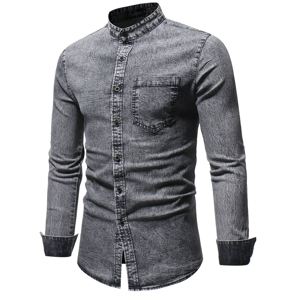 grey colour denim shirt
