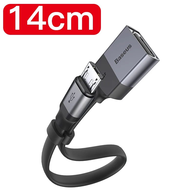 Baseus OTG Micro USB кабель адаптер для Xiaomi Redmi Note samsung Android зарядный конвертер USB 2,0 Microusb OTG Кабельный разъем - Цвет: Dark Gray