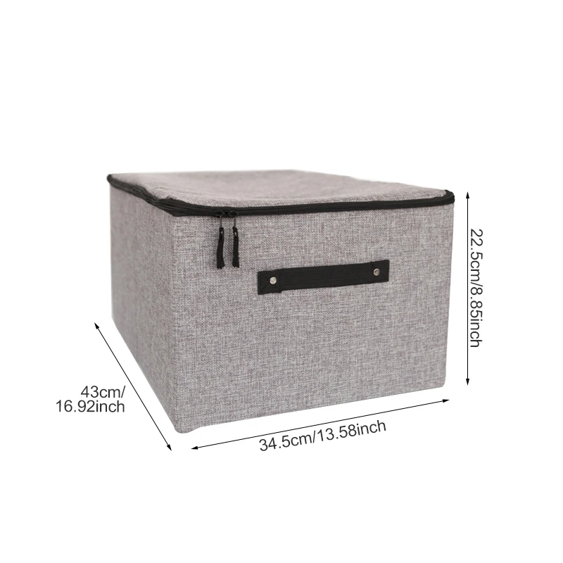 Cotton Linen Clothing Storage Bo Bins Underware Towel Socks Zip Cotton Linen Clothing Storage Bo