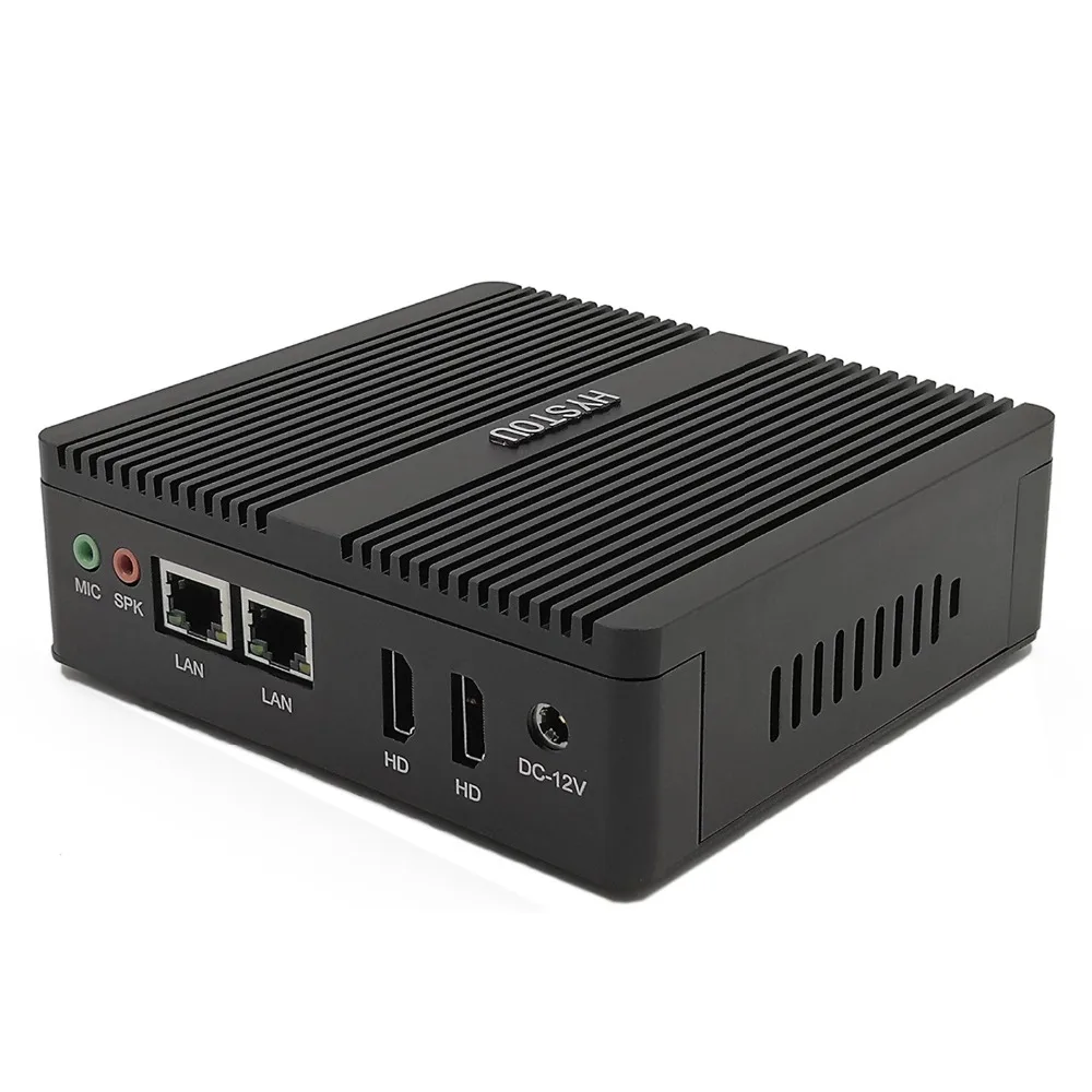 Четырехъядерный мини ПК Двойной Lan компьютер Celeron N3160 Linux Win10 Dual HDMI 2* Gigabit LAN(RJ-45) мини настольный компьютер J1900