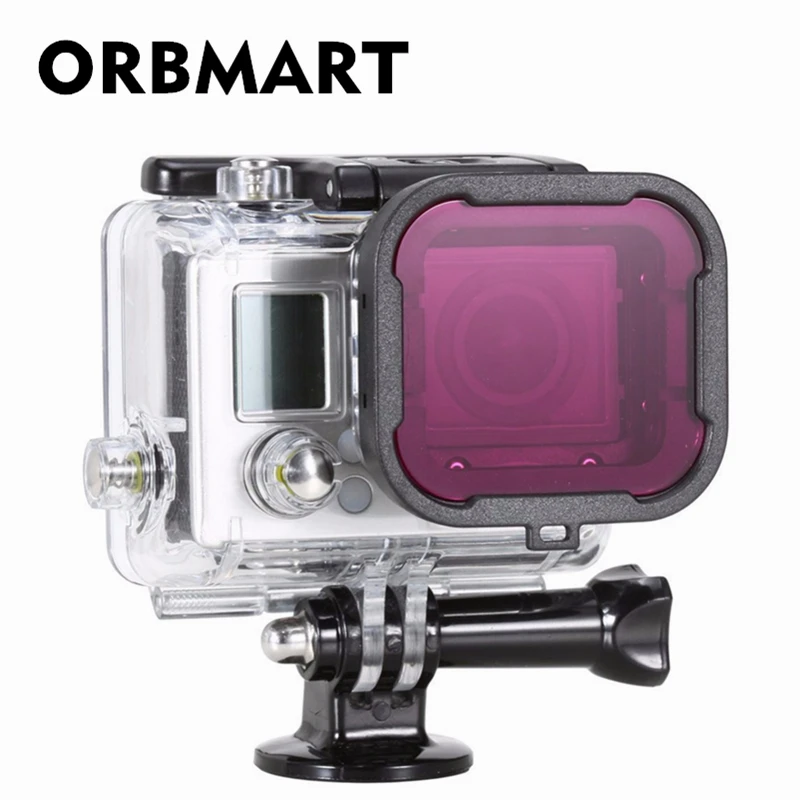 Цветной водонепроницаемый фильтр для подводной съемки ORBMART с монтажной рамкой