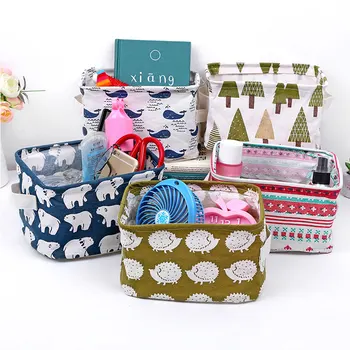 

Desktop Storage Basket Sundries Underwear Toy Storage Box Cotton And Linen Fabric Organizer Box Pouches Storge Tools
