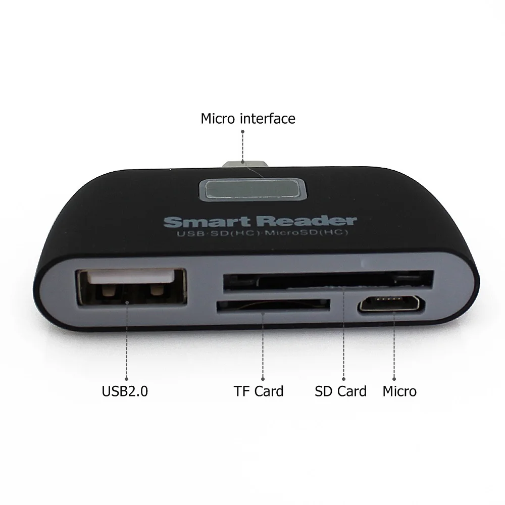 CHUYI Mini 4-in-1 USB Phone Type C HUB USB-C Multifunction 2.0 OTG/SD/TF Card Reader With Micro USB Charge Ports Hub For Laptop